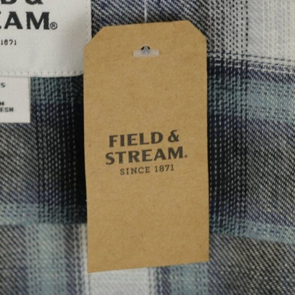 Field & Stream Women's Small Blue White Plaid Long Sleeve Button Up Shirt NWT - Picture 7 of 8